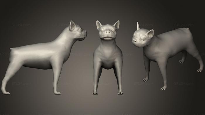 Animal figurines (Boston Terrier, STKJ_0764) 3D models for cnc